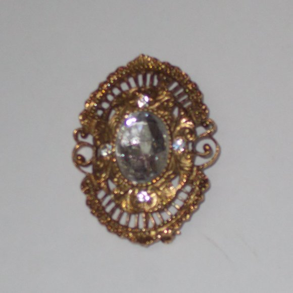 Vintage Antique Gold Fashion Broach Approximately 1 1/3"x2" - Picture 4 of 4